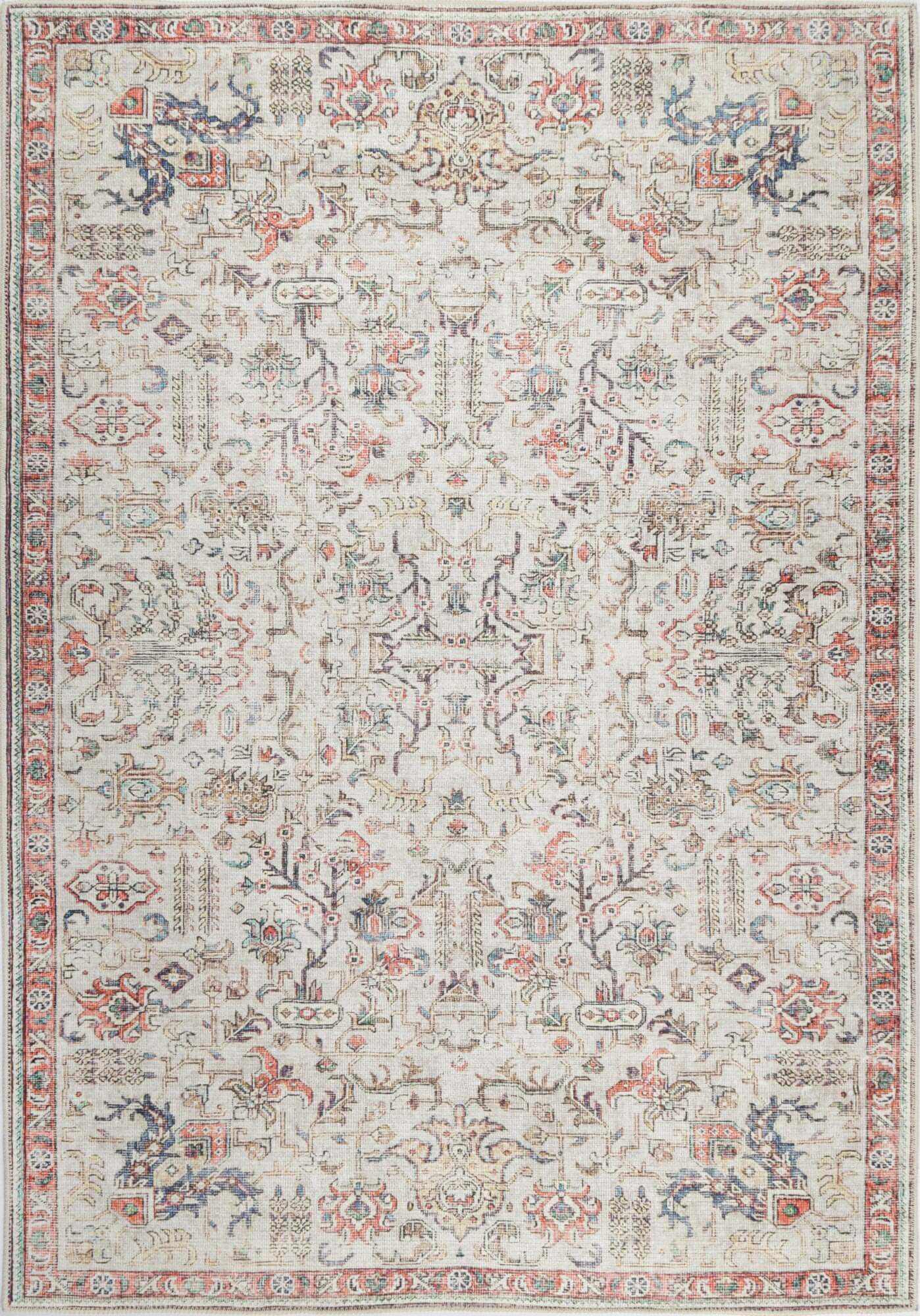 Vintage Crown Rudolph Ivory Multi Distressed Vintage Rug Online 280x38