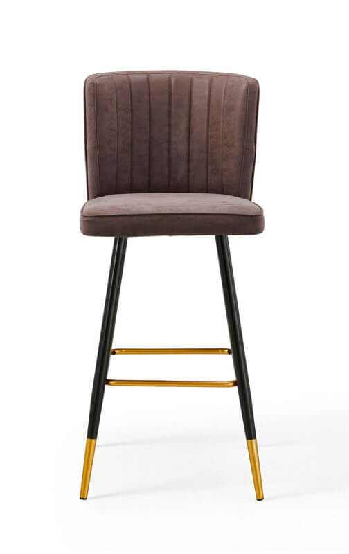 Mid-Century Modern Bar Chairs Set- Brown
