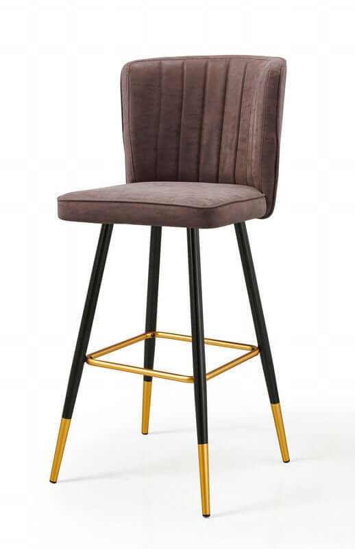 Mid-Century Modern Bar Chairs Set- Brown