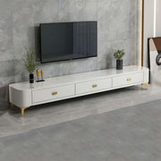 Chalk Sintered Stone White TV Stand With Storage Drawers - 160cm
