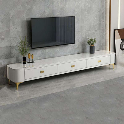 Chalk Sintered Stone TV Stand with Cabinet Storage Design for Drawing 