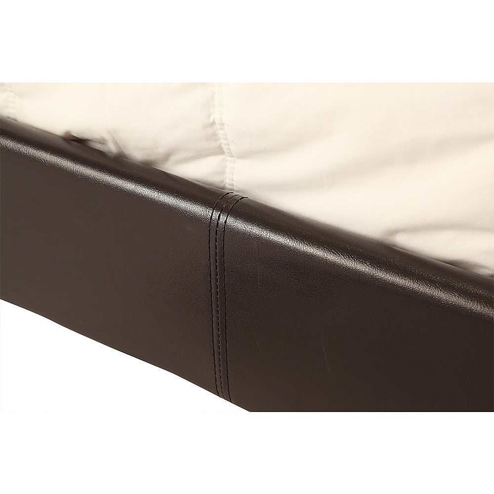 Double PU Leather Bed Frame Brown