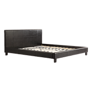 King PU Leather Bed Frame Black