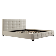 King PU Leather Deluxe Bed Frame White