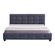 Linen Fabric King Deluxe Bed Frame Grey