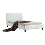 King PU Leather Single Bed Frame White