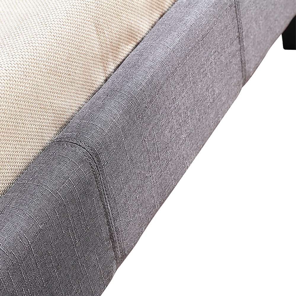 King Single Linen Fabric Bed Frame in Grey with Durable Stitching