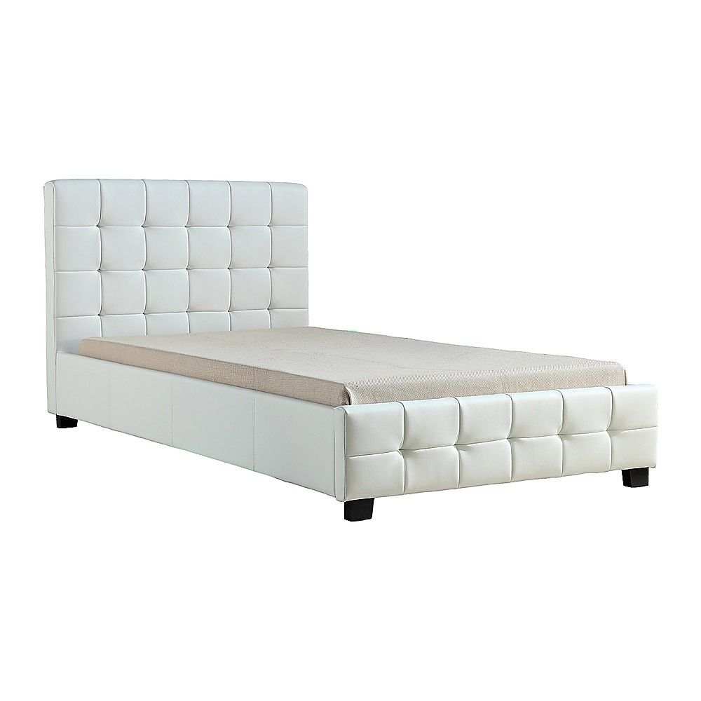 King Single PU Leather Deluxe Bed Frame White