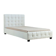 King Single PU Leather Deluxe Bed Frame White