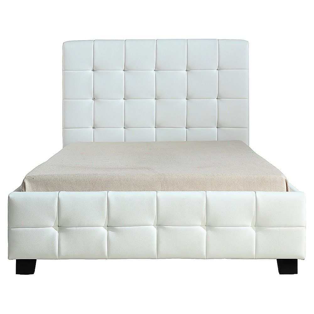 King Single PU Leather Deluxe Bed Frame White