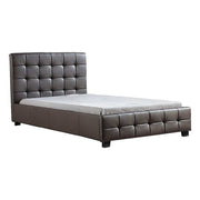 King Single PU Leather Deluxe Bed Frame Brown