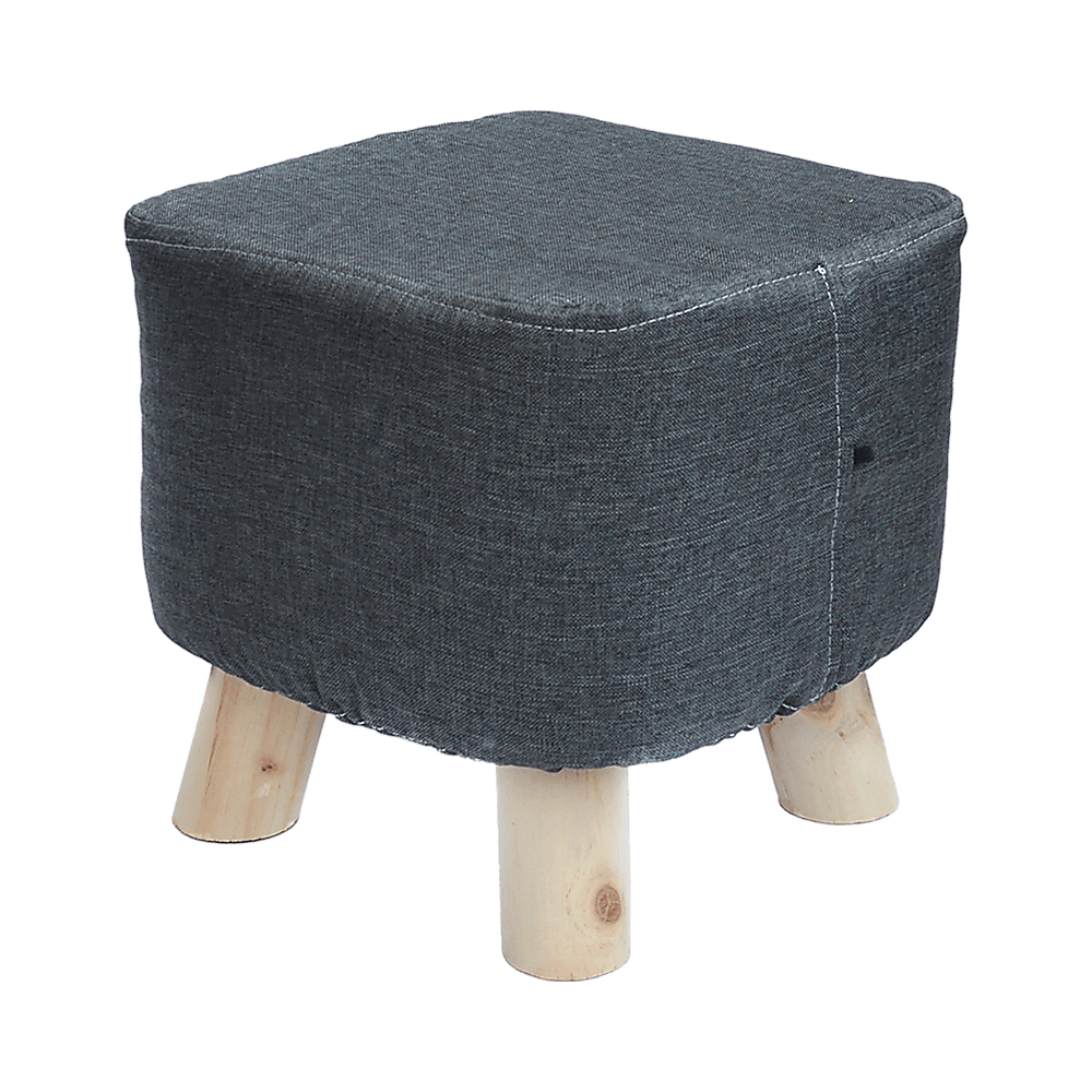 Fabric Ottoman Foot Stool Wood Storage Padded Seat