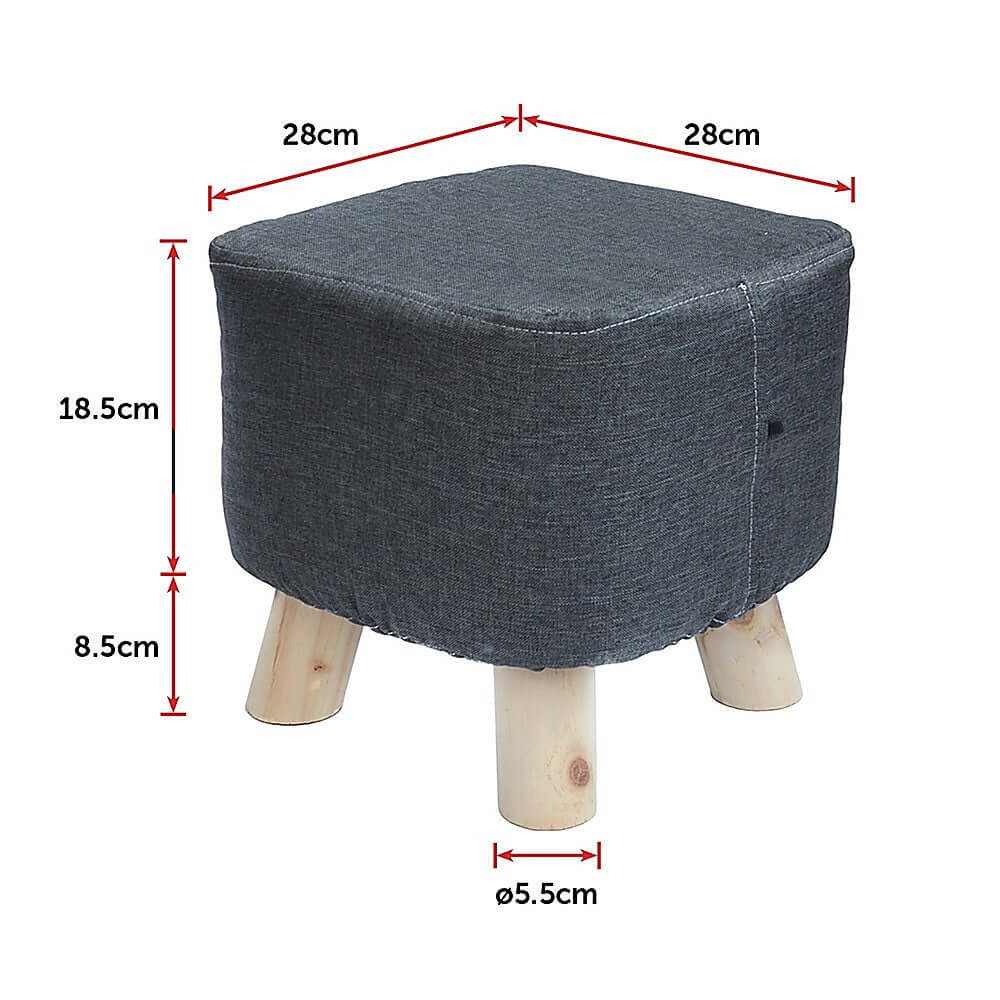 Fabric Ottoman Foot Stool Wood Storage Padded Seat