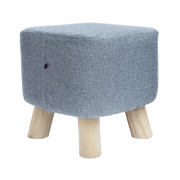 Fabric Ottoman Foot Stool Padded Seat Wood Storage