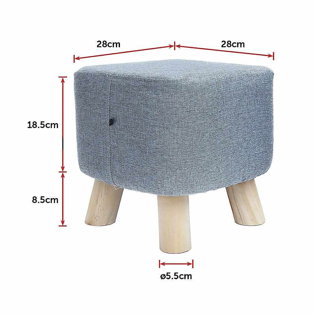Fabric Ottoman Foot Stool Padded Seat Wood Storage
