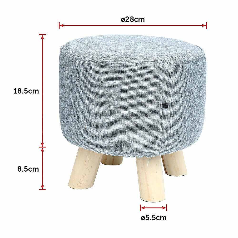 Fabric Ottoman Foot Stool - Grey