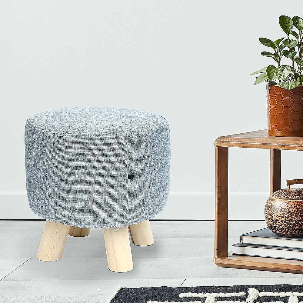 Fabric Ottoman Foot Stool - Grey