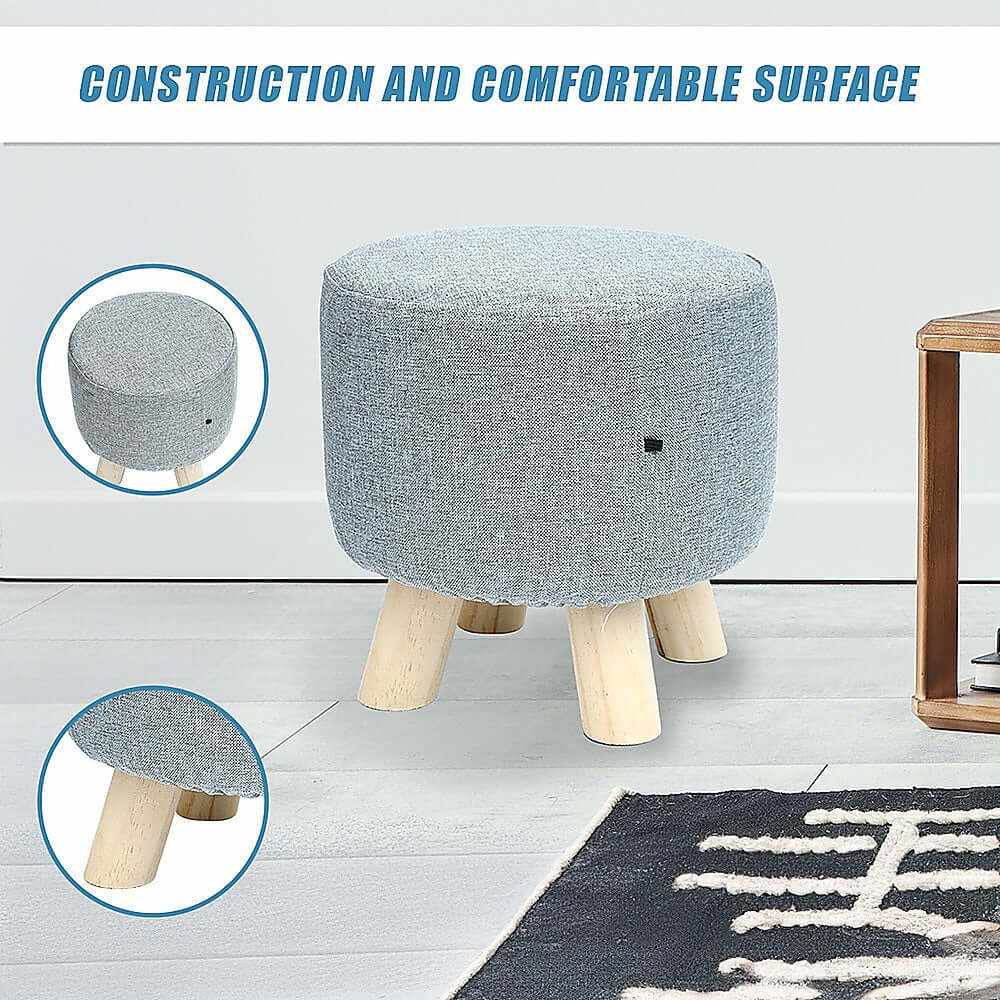 Fabric Ottoman Foot Stool - Grey
