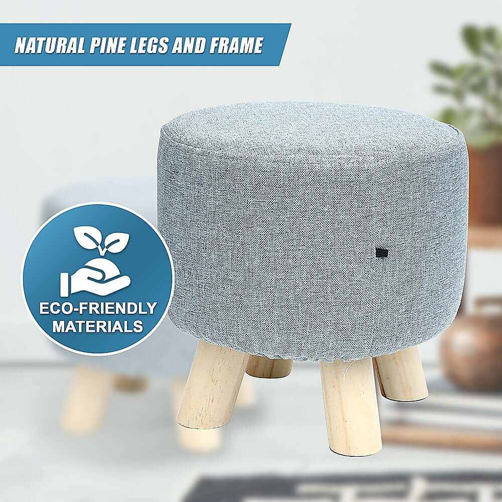 Fabric Ottoman Foot Stool - Grey