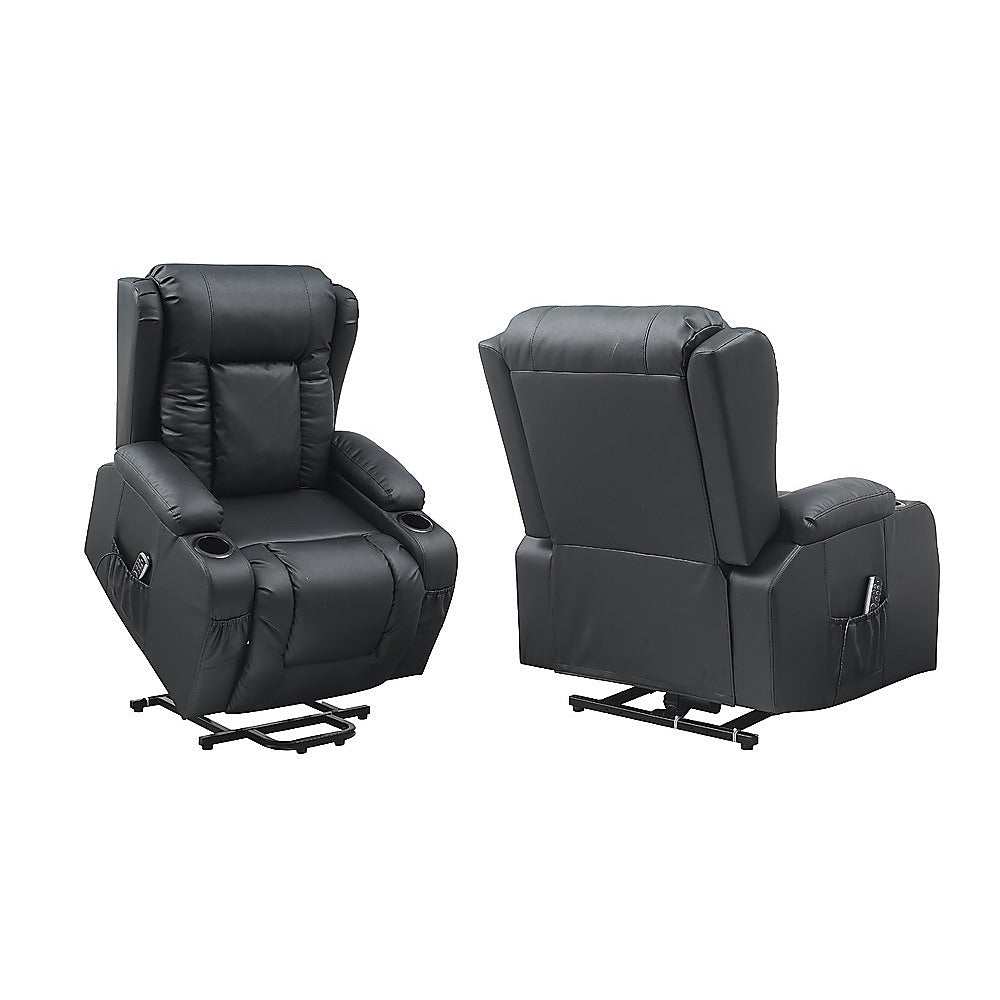 Lift Heated Leather Recliner Electric Massage Chair with USB port