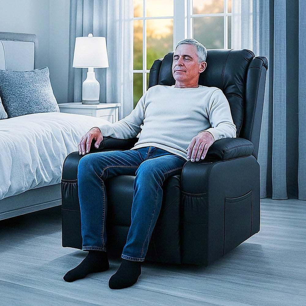 Lift Heated Leather Recliner Electric Massage Chair with USB port