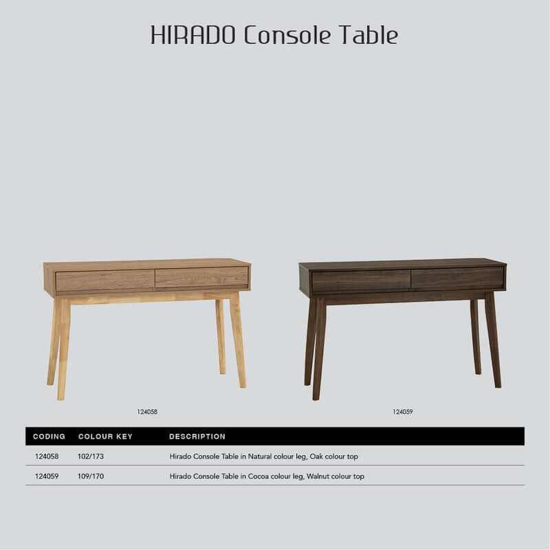 Hirado Walnut Console Hallway Table