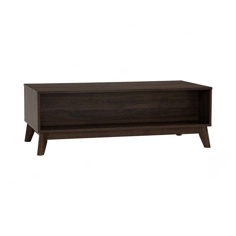 Hirado Coffee Table in Cocoa with oak top and natural oak legs.