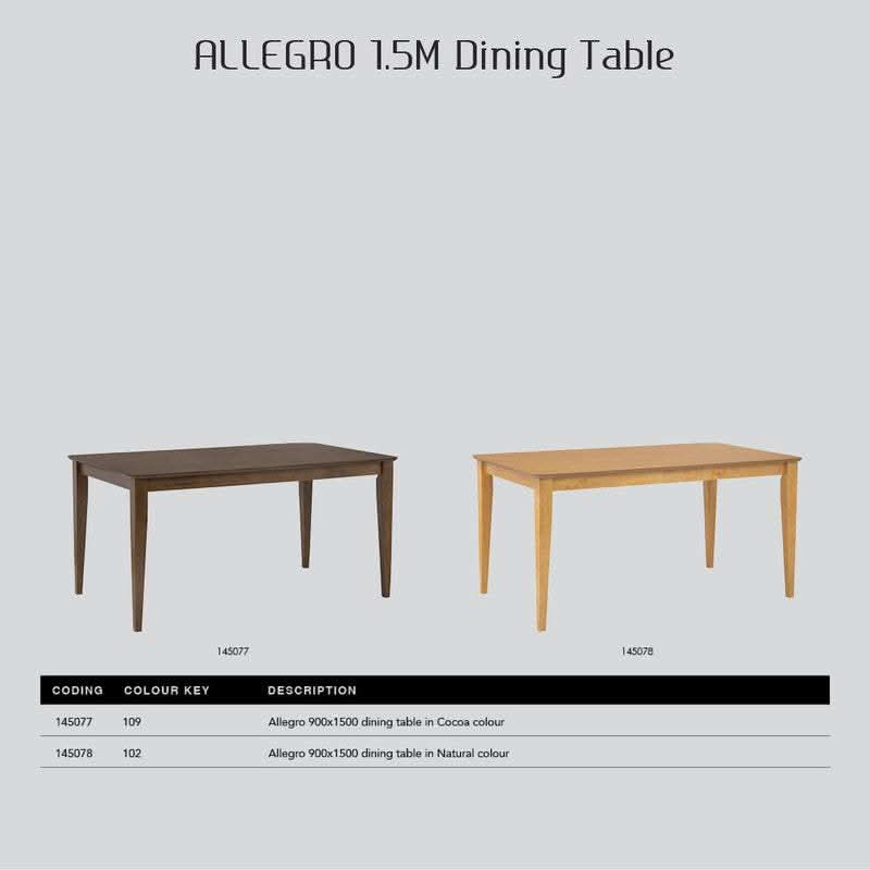 Allergo Dining Table 150cm Timber Dining Table - Natural