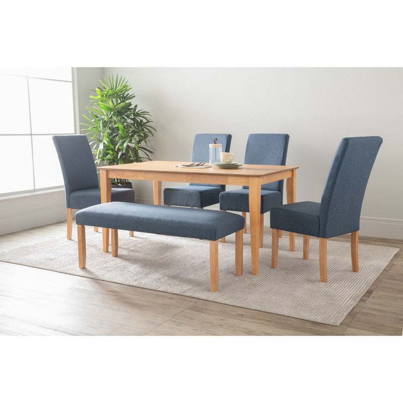 ALLEGRO Dining Table + 4x MESI Dining Chair + MESI Bench - 6 Piece Dining Set - Natural