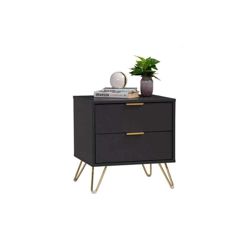 Volos Bedside Black Side Table