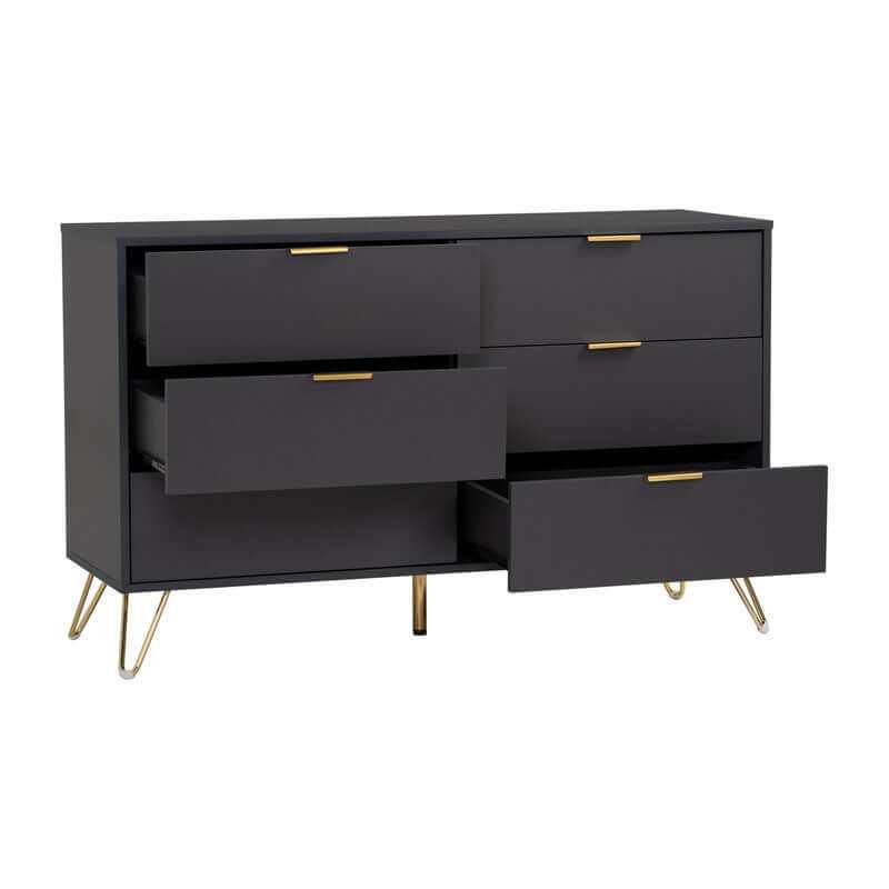 Volos Black Buffet Cabinet Sideboard
