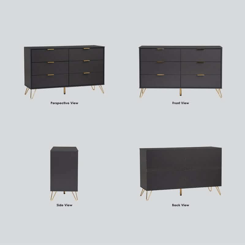Volos Black Buffet Cabinet Sideboard
