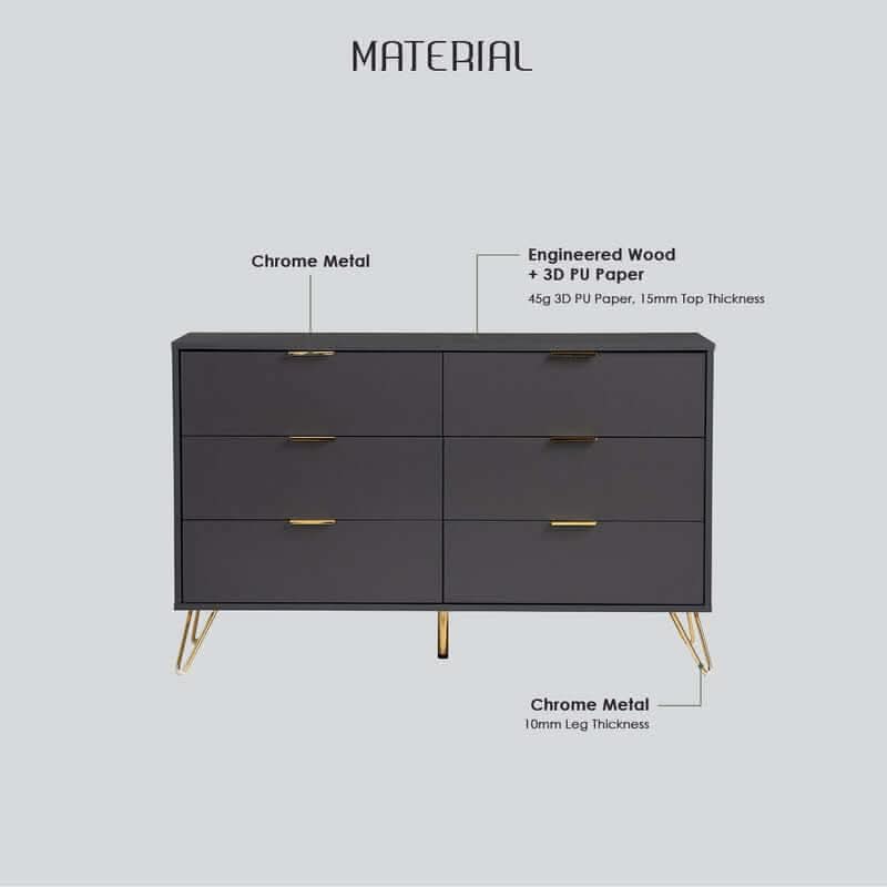 Volos Black Buffet Cabinet Sideboard