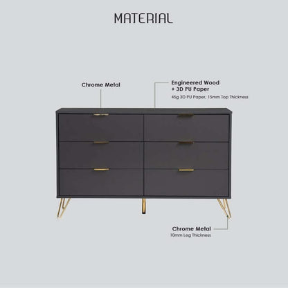 Volos Sideboard Buffet Cabinet - Black