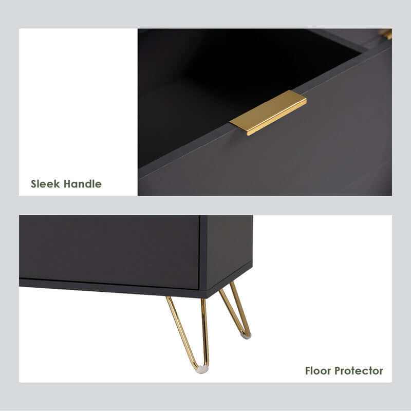 Volos Black Buffet Cabinet Sideboard