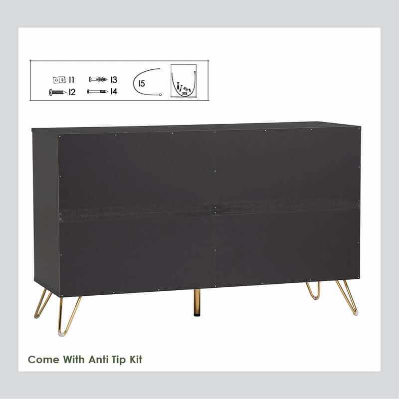 Volos Black Buffet Cabinet Sideboard