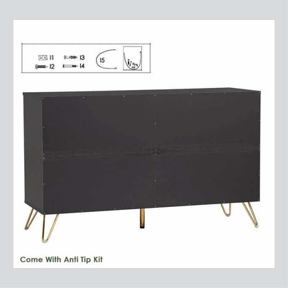 Volos Sideboard Buffet Cabinet - Black