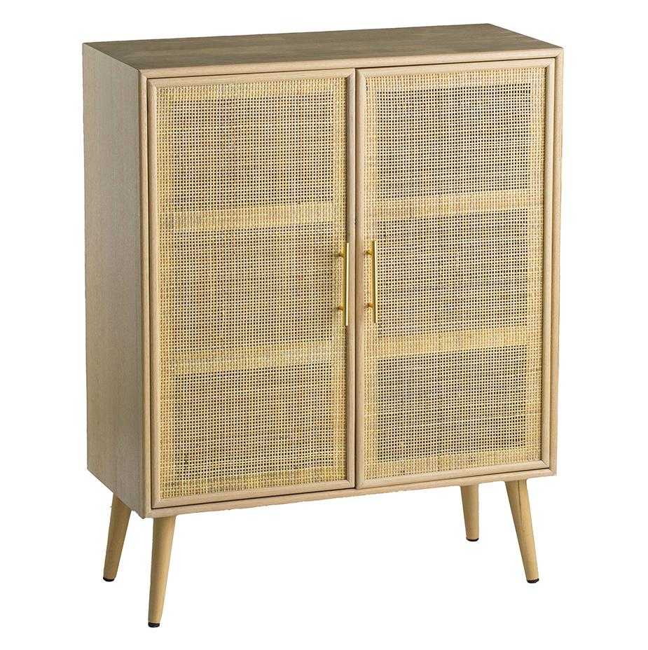 TWO DOOR RATTAN CABINET