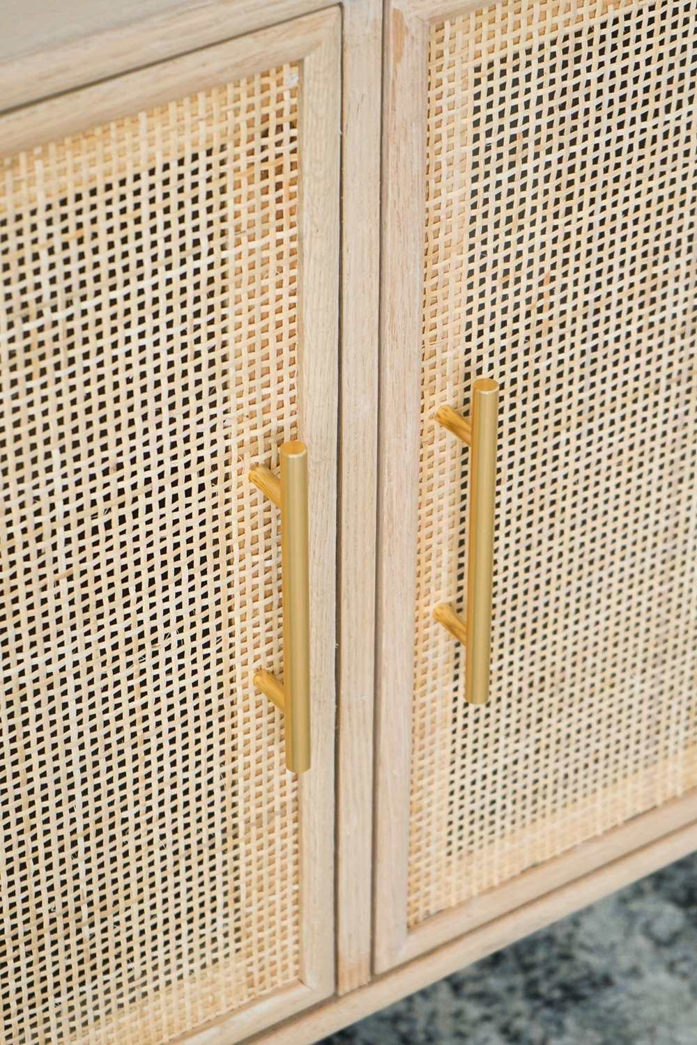 TWO DOOR RATTAN CABINET