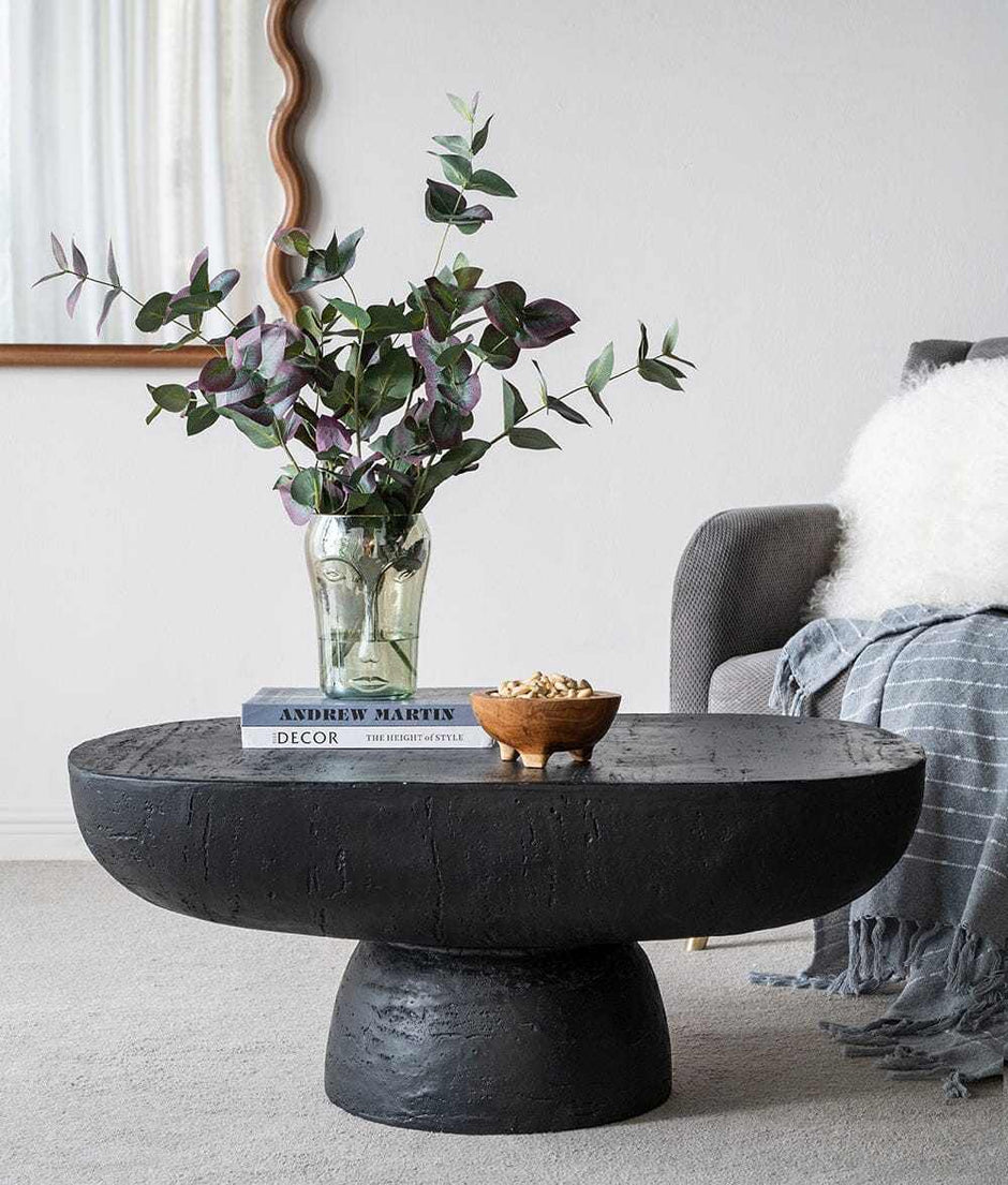 BLACK IS BACK CEMENT COFFEE TABLE