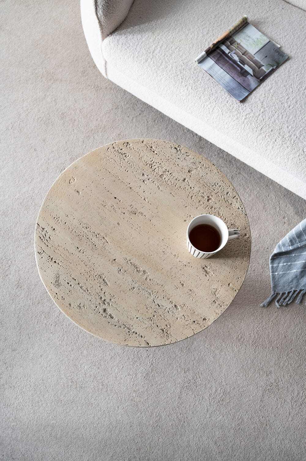 LOGAN Cement Round Side Table