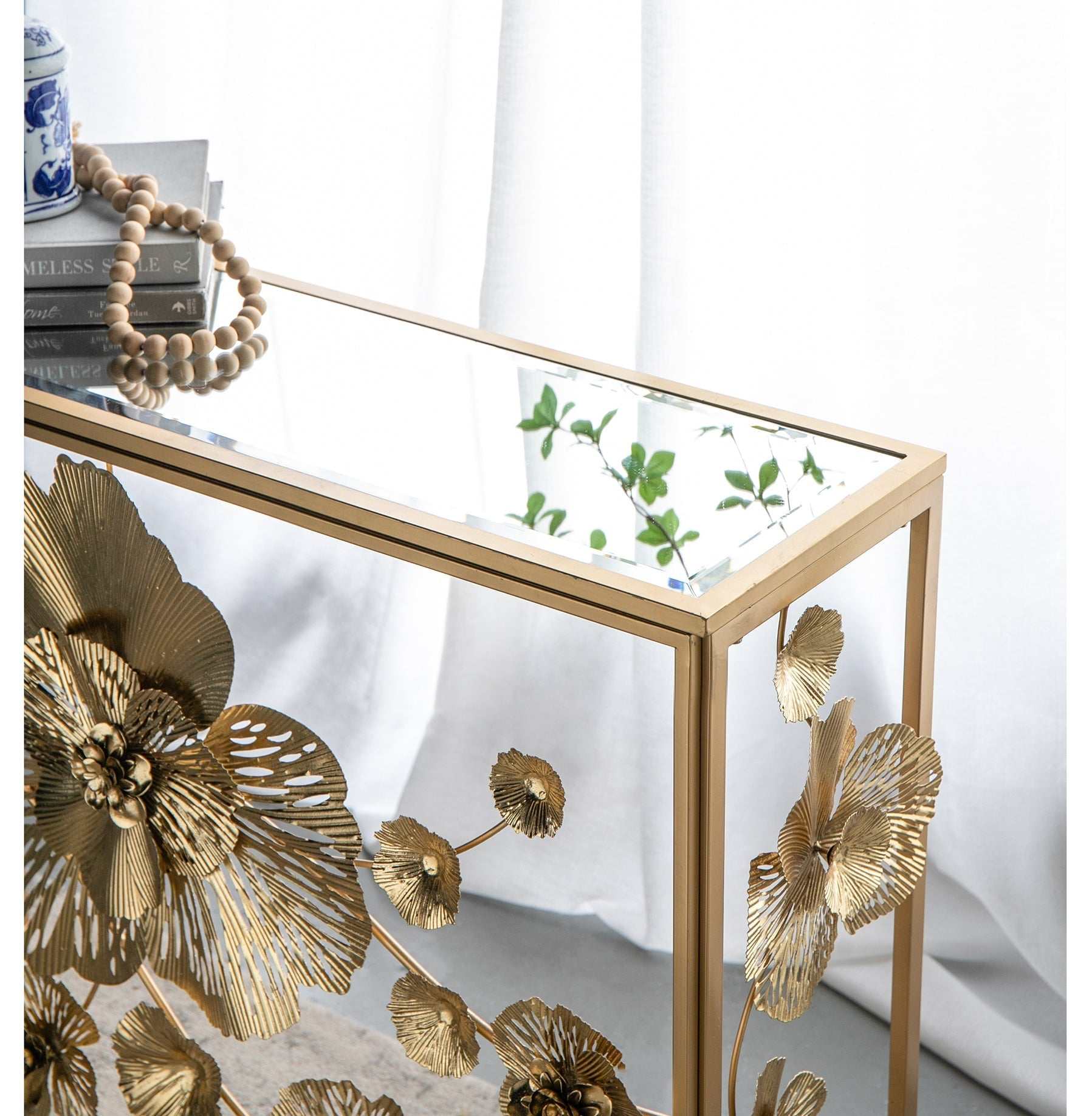 Floret Mirrored Console Table