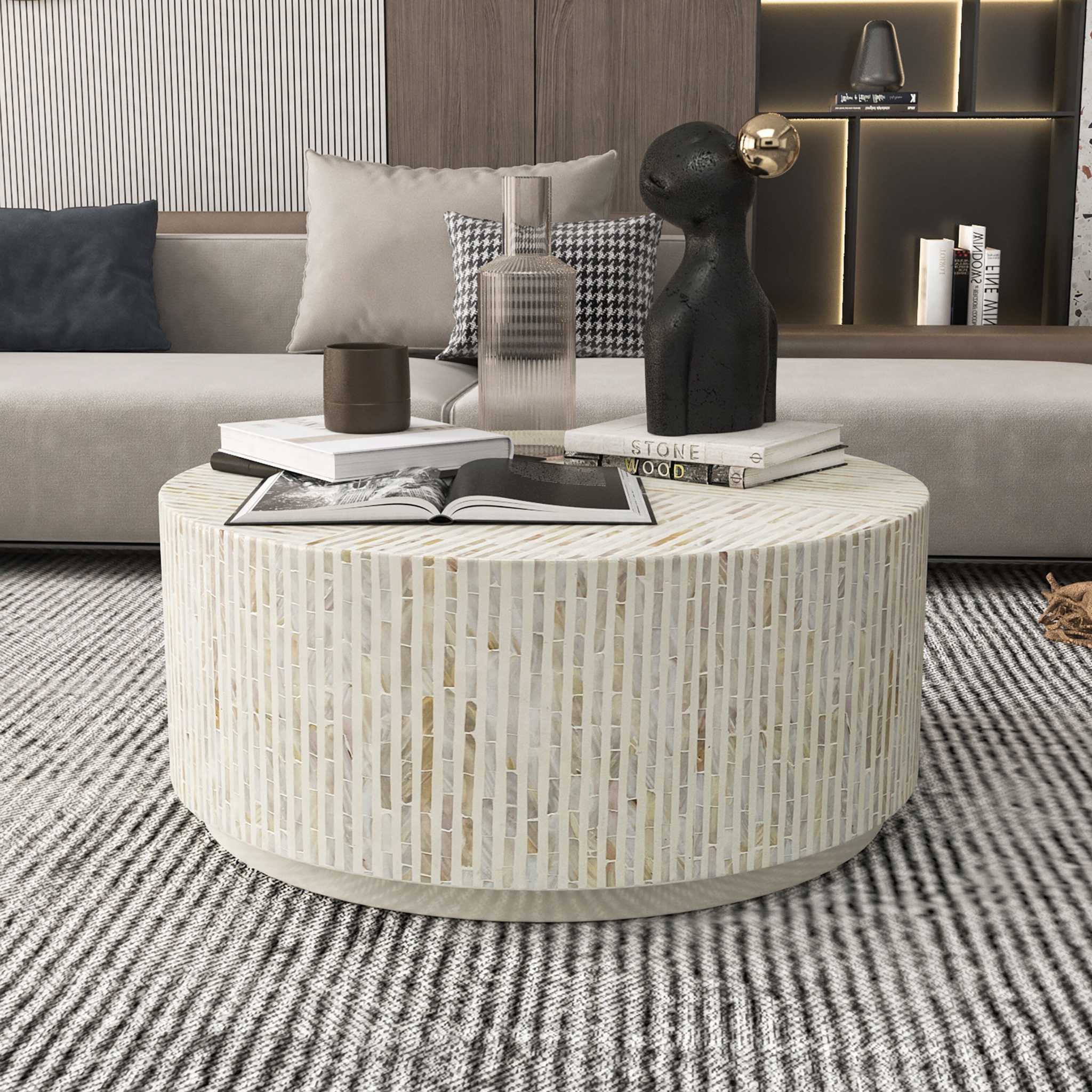 PURIST MOTHER OF PEARL HAND MADE COFFEE TABLE