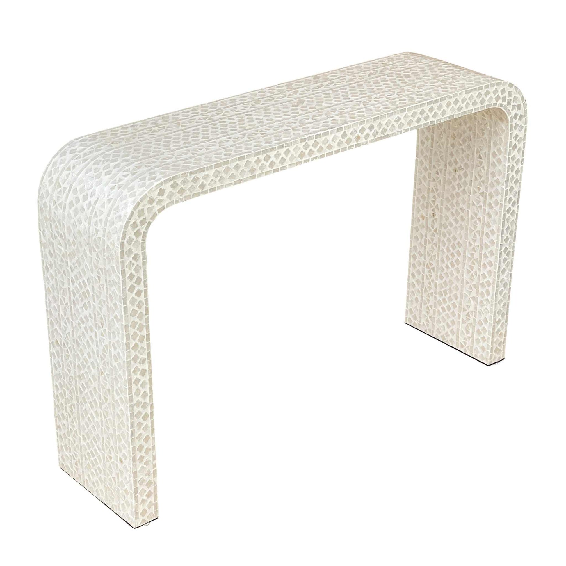 Pearlescent Mother of Pearl Handmade Console Table