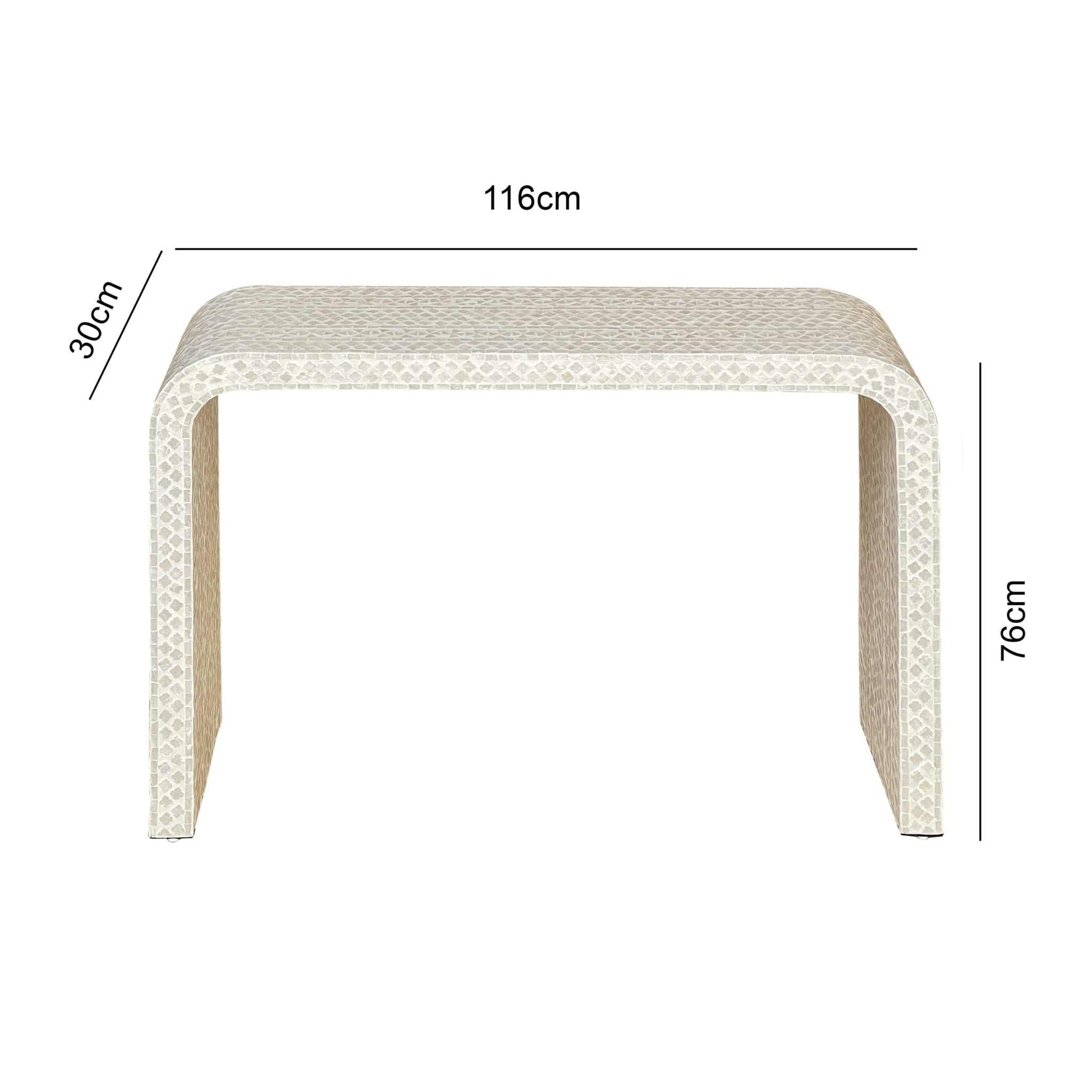 Pearlescent Mother of Pearl Handmade Console Table