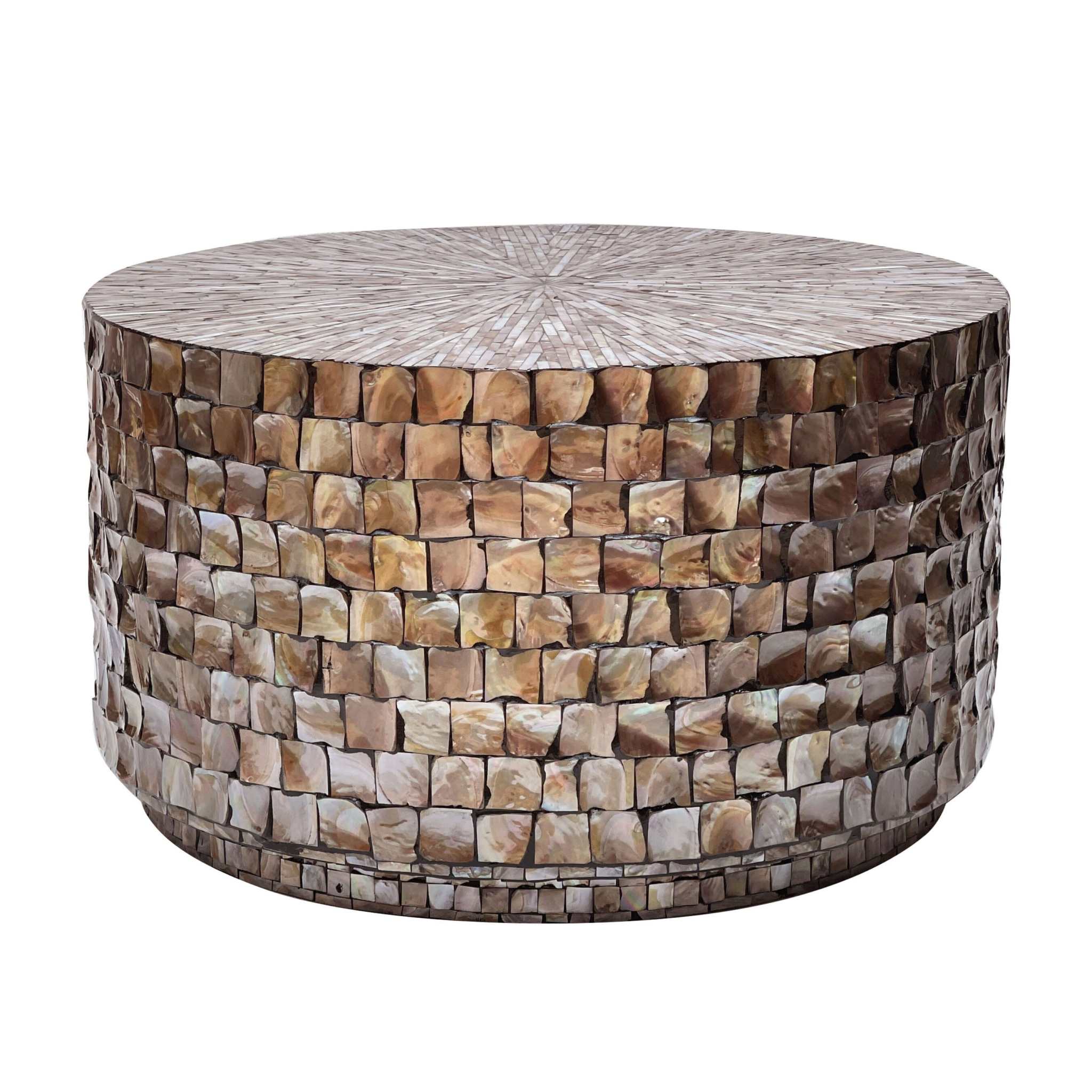 Handmade Mariner Mother of Pearl Coffee Table with Intricate Craftsmanship and Sophisticated Design.
