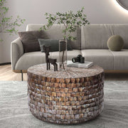 MARINER MOTHER OF PEARL hand made coffee table in elegant living room setting.