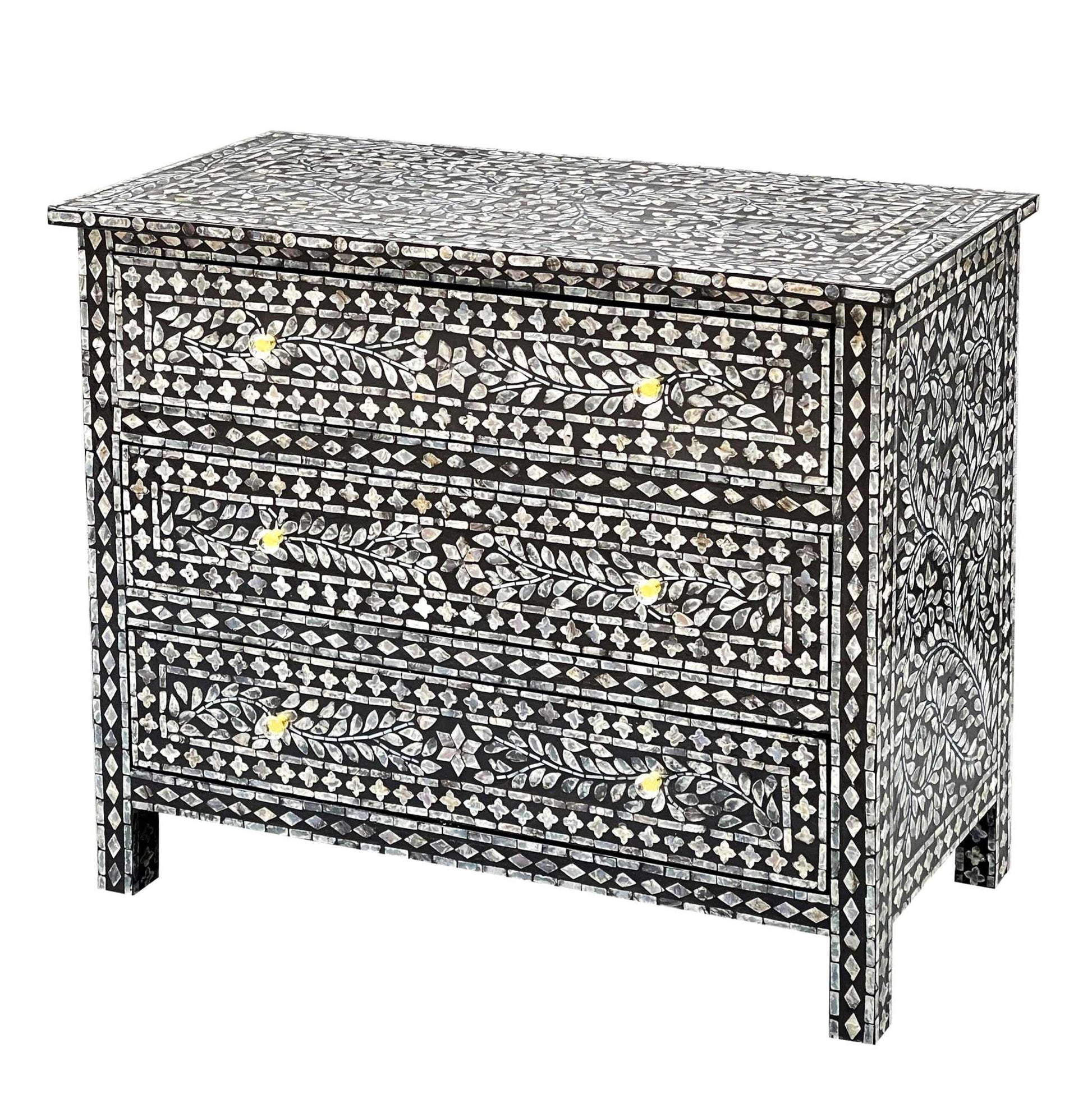 Mother of Peral Handcrafted Chest of Drawers