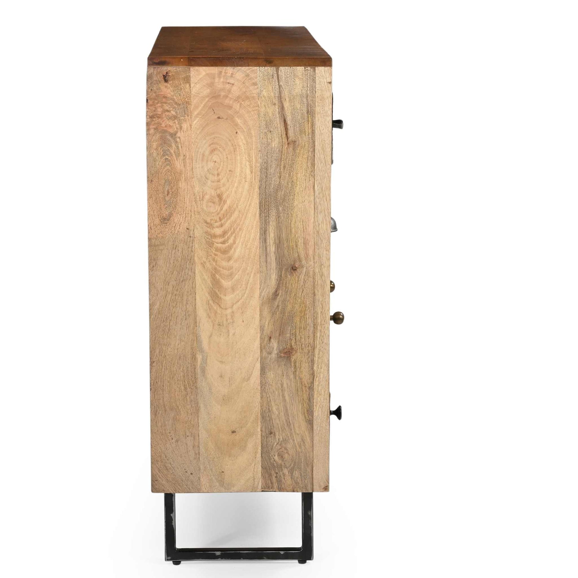 Cowhide Patchwork Chest of Drawers Cabinet