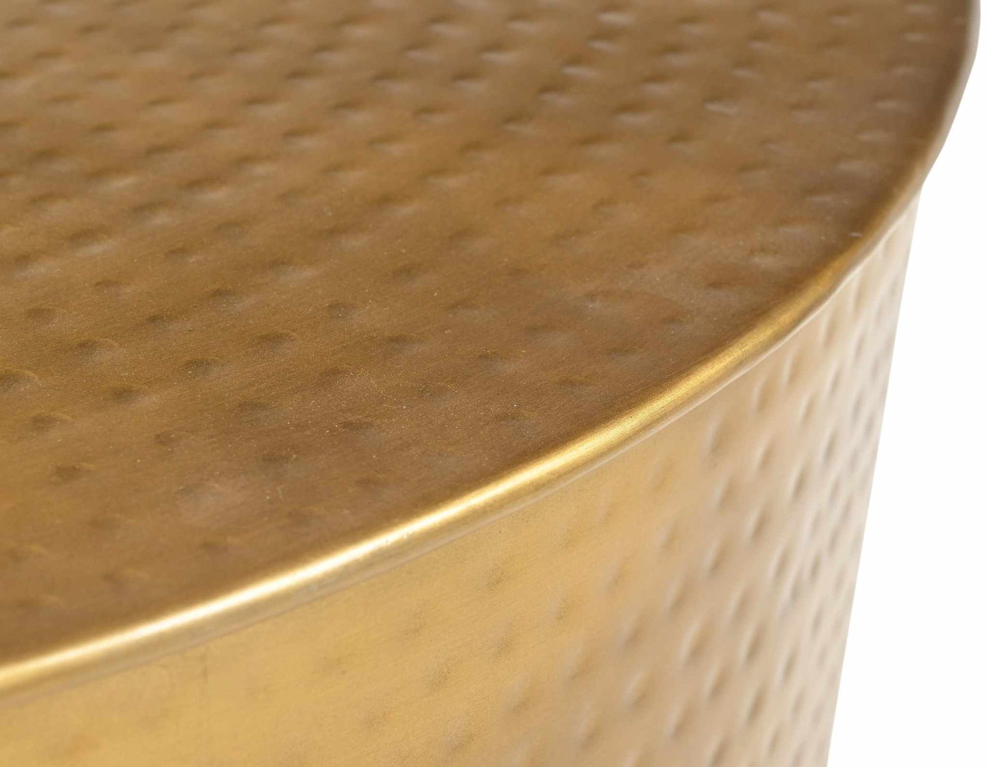 Hammered Coffee Table with matte metallic finish and hand-forged texture.